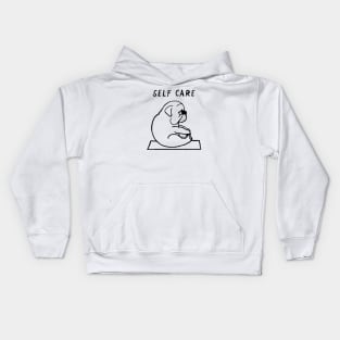 Funny Bulldog Self Care yoga Kids Hoodie